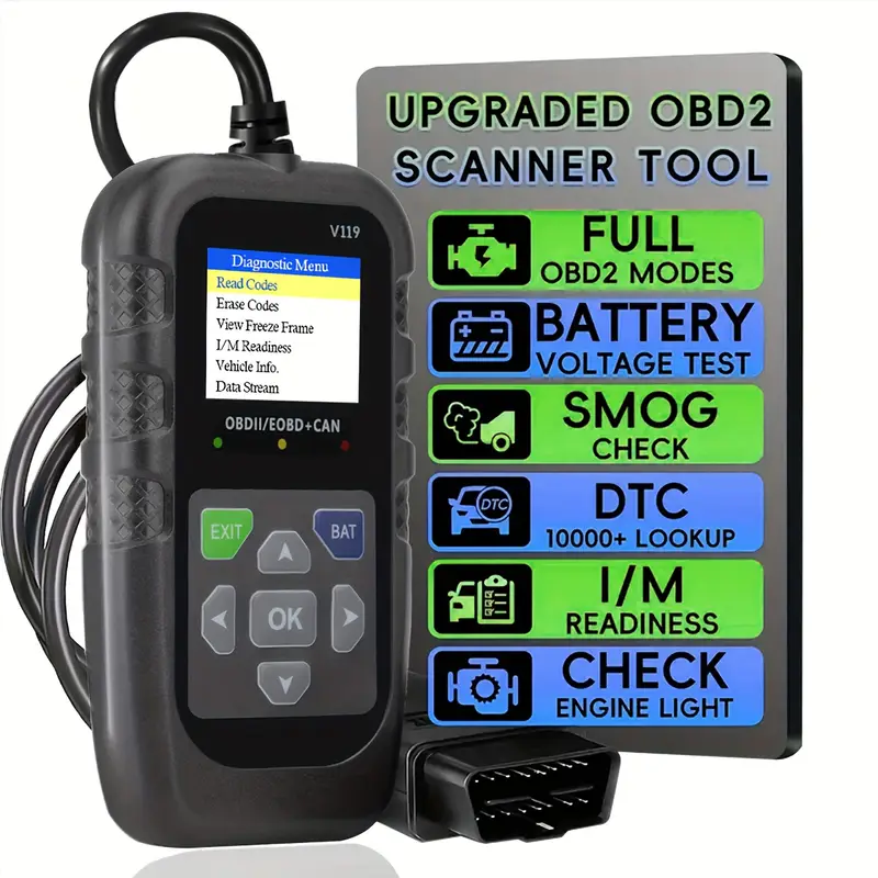 Power Supply Tester - V119 OBD2 스캐너 코드 리더 USB