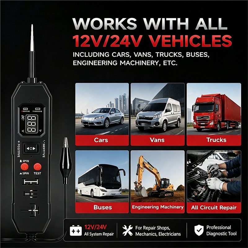 차량 전기 고장 회로 진단 도구, 디지털 자동차 릴레이 - Power Supply Tester 리뷰 및 가격