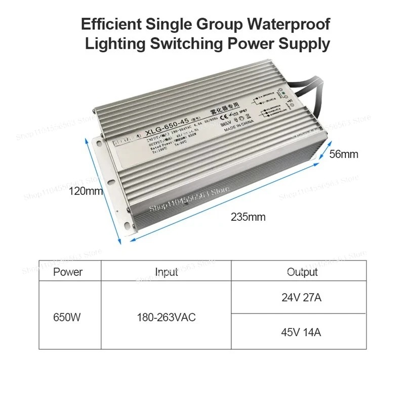 650W 방수 IP67 전원 공급 장치: AC 220V - Power Supply 650W 리뷰 및 가격